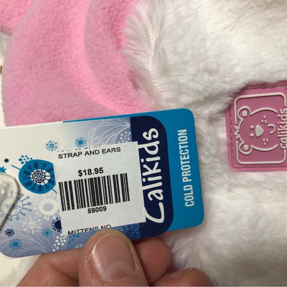 Pink fleece fur lined Hat with Ears - Picture 3 of 4